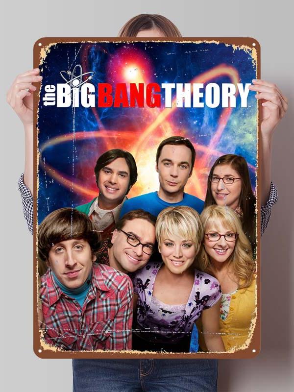 The Big Bang Theory Séries de TV Pôsteres de Metal Decoração para Decoração de Quarto Placas de Metal Personalizadas Placas de Lata para Decoração de Arte de Parede Casa