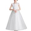 Girl's Lace Embroidery Bow Performance, Birthday Wedding Princess Dress, Skirt