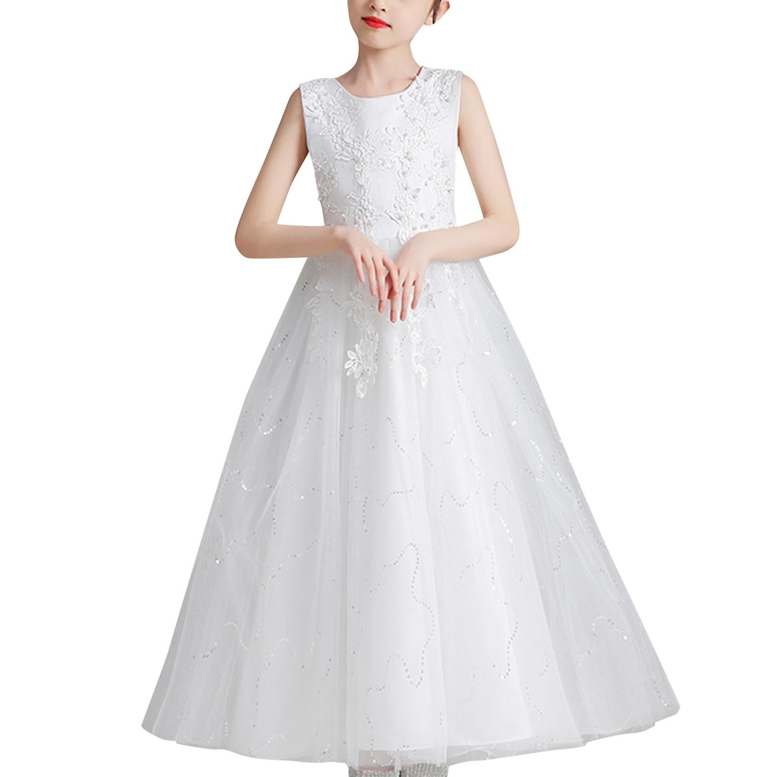 

Кружевная вышивка, бант, платье для выступлений, дня рождения, свадьбы, принцессы, юбка 150 белый