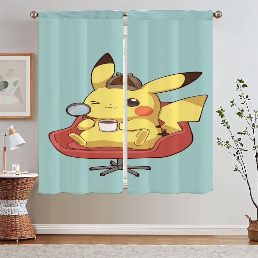 Elegant Room Curtains Curtains Blackout Pikachu Bathroom Curtain for Children's Room Blinds Partition Tentacles Tulle In Kitchen