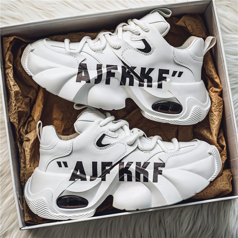 

Чоловіче взуття осіння мода спортивне повсякденне взуття молодіжний тренд інтернет-знаменитість вибух шкіра товста підошва збільшення зросту тато тренд взуття 44 білий