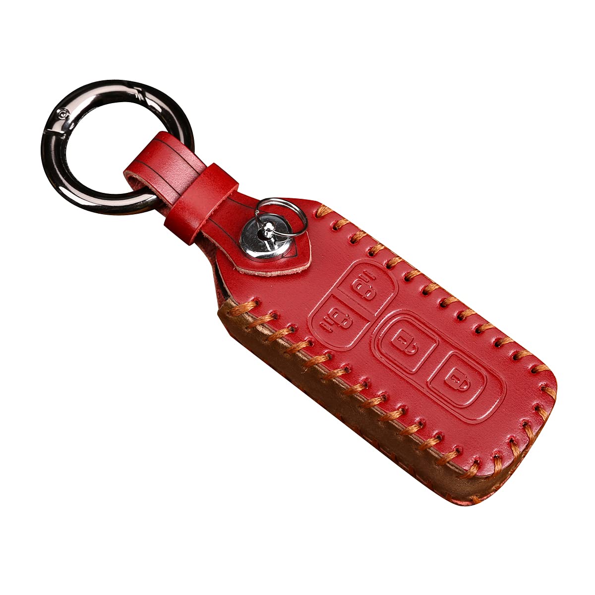 

Чехол для ключа Honda Кожаный Чехол для смарт-ключа Чехол для ключа Стильный Грязеотталкивающий Противоскользящий Защита от царапин Honda Бесключевой N-BOX N-ONE N-Wagon N-VAN (4 кнопки, красные)