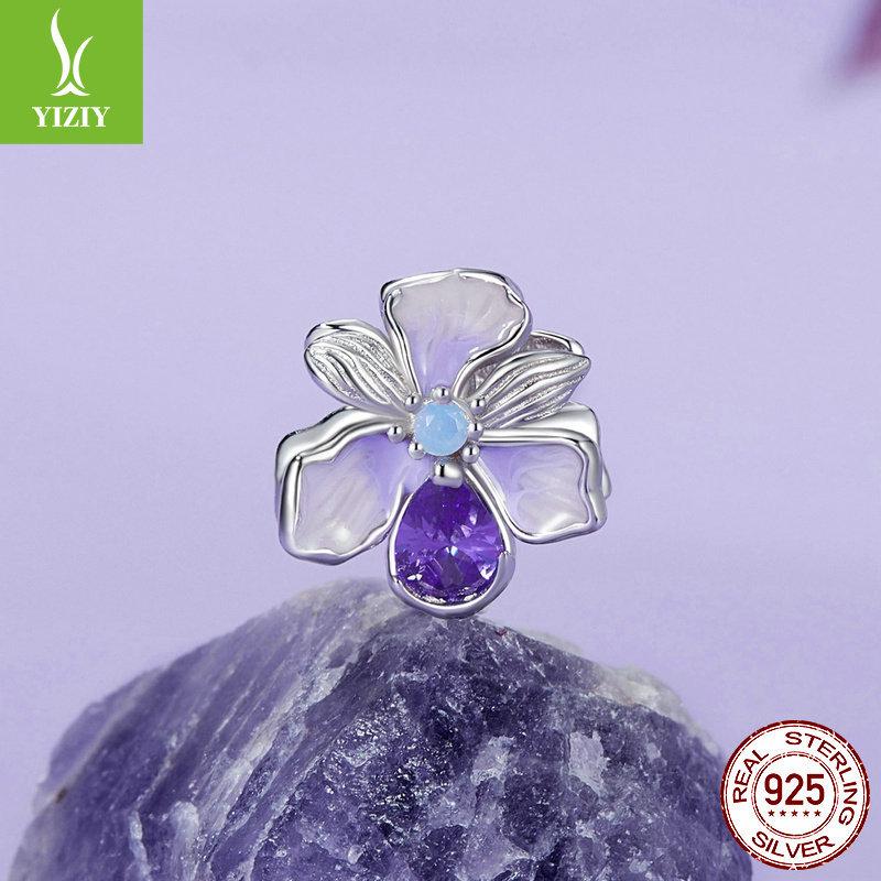 Purple Iris Series Diy Bracelet Beaded, Romantic And Elegant S925 Sterling Silver Pendant Accessories