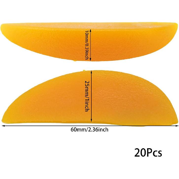 20PCS Artificial Yellow Peach Slice Fake Fruit Slices Home Table Cabinet Decoration Fake Fruit Artificial Peach Sliced Home House Kitchen Tabletop