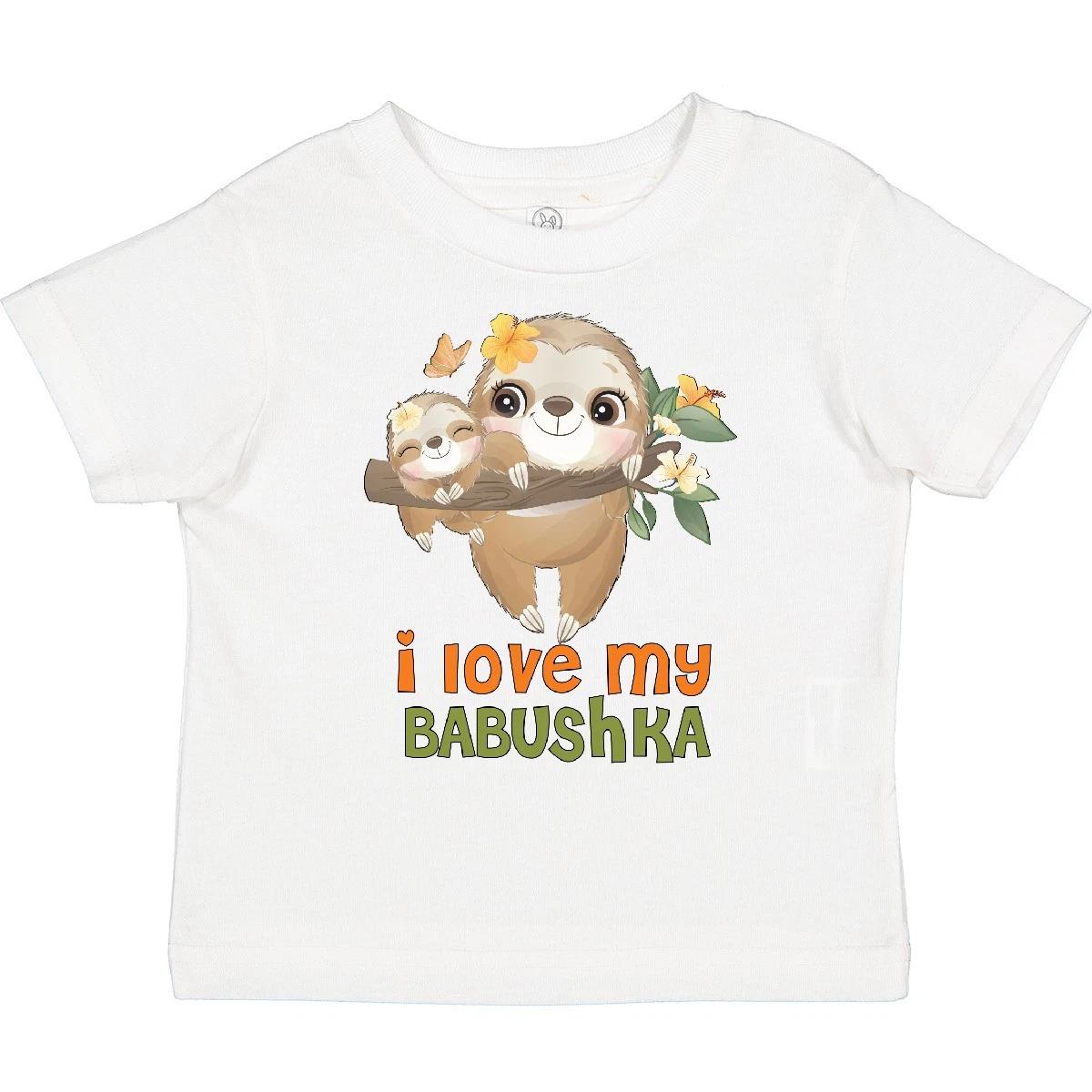 Inktastic Sloth I Love My Babushka Toddler T-Shirt Grandmother Mothers Day Ideas 140