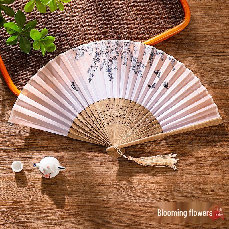 

Складной веер в китайском стиле: Древний стиль для женщин, детей и студентов - Идеально для ханьфу, танцев в ципао и для ношения летом.