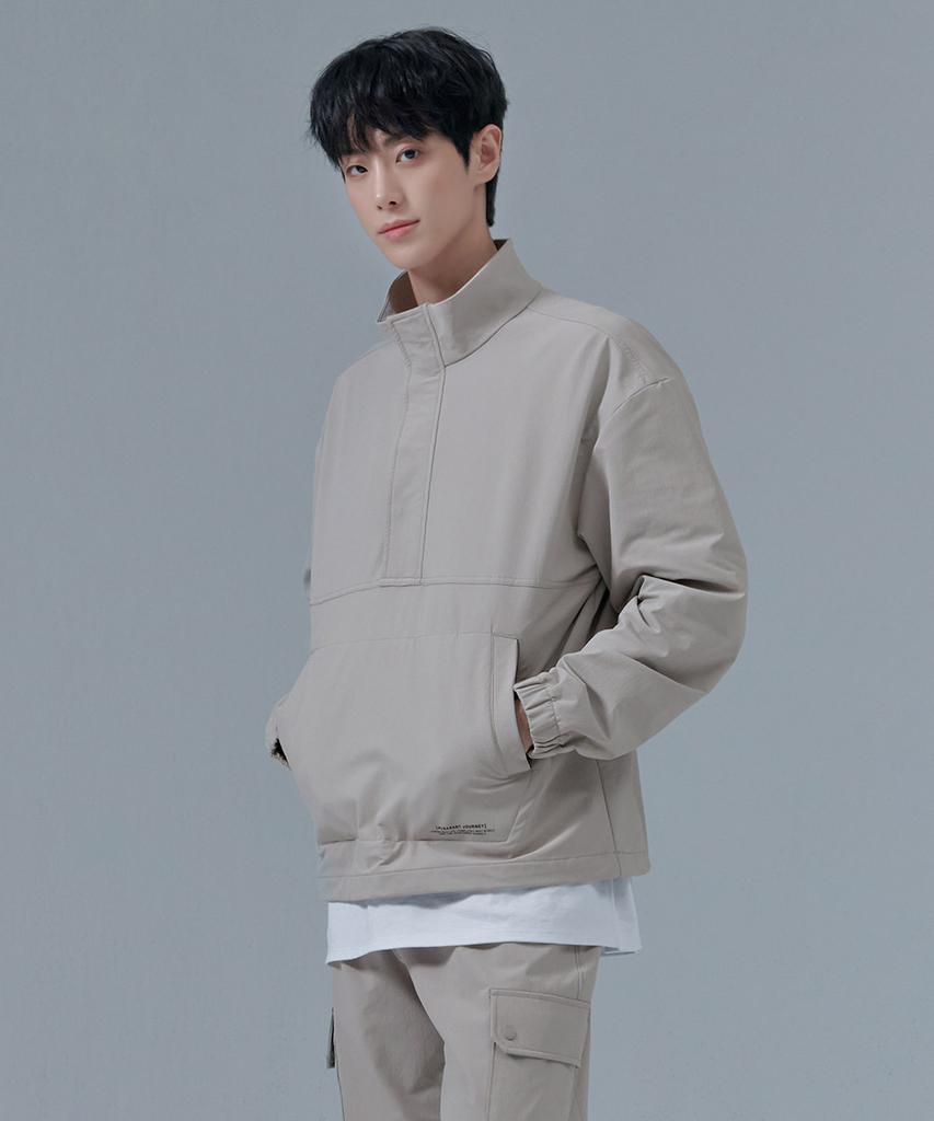 Chasecult Men'S Stretch Brushed High-Neck Anorak T-Shirt-Cfrk5128D0X