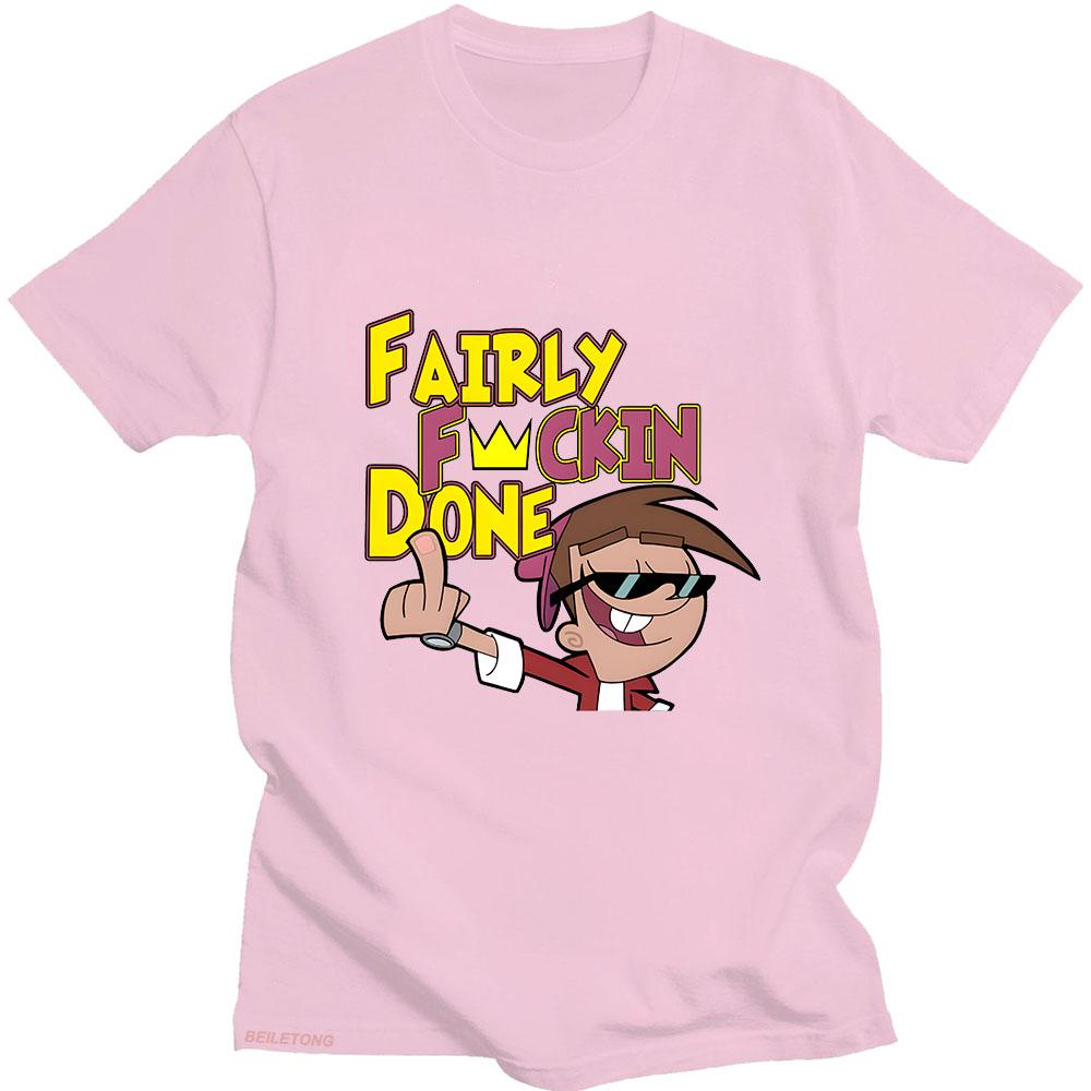 Fairly OddParents T-shirt Cartoon Print Harajuku Kawaii Tee-shirt Short Sleeve Cute Cotton Tshirt Ropa Hombre Anime Punk Clothes