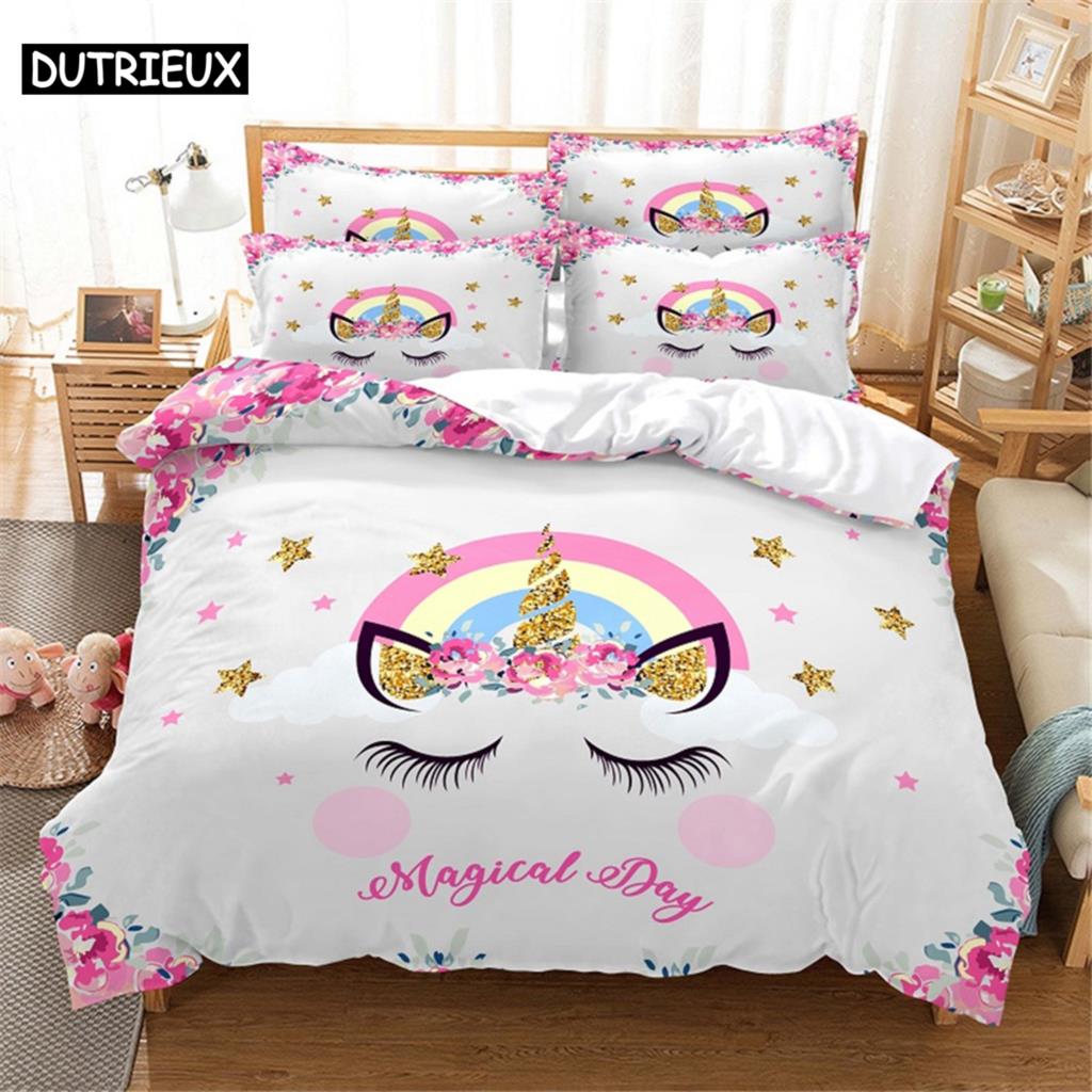 

3D Lovely Bedding Set Queen Bedding Duvet Cover Set Bedding Set Bed Cover Cotton Queen Bedroom Bed Cover Set Bed Set Bedding (135x200cm)&set