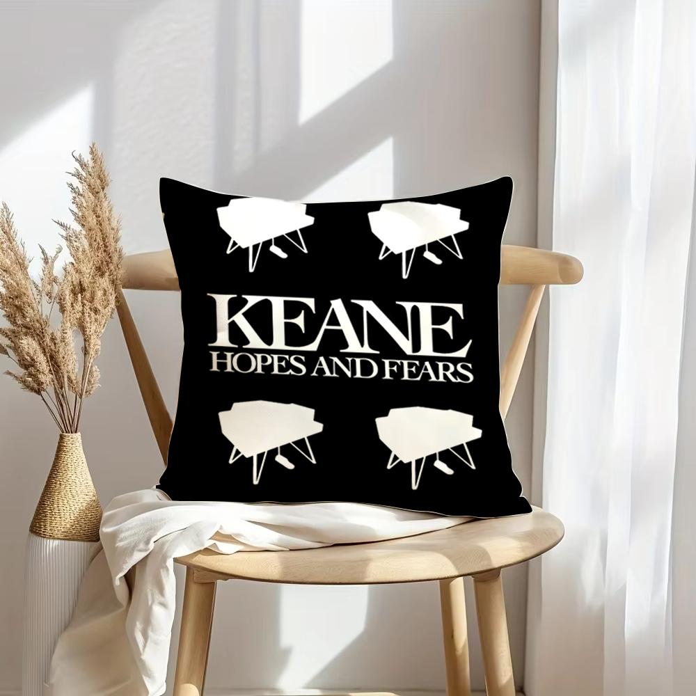 Band K-Keane Rock Cushion Cover Soft Plush Throw Pillow Cover | Double-Sided Decorative Cushion Case | Sofa Bedroom Home Decor