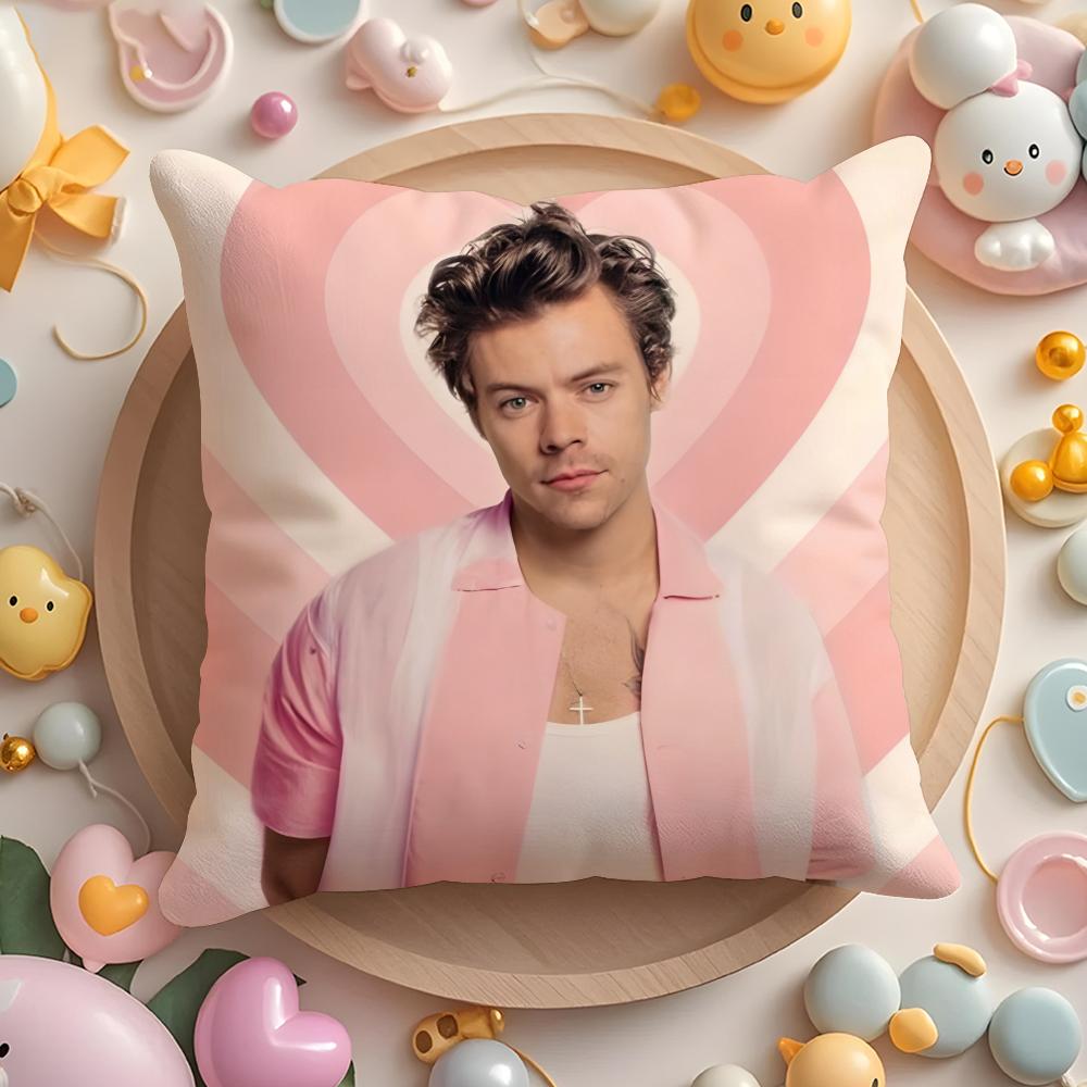 H-Harry S-Styles Singer Cushion Cover Home & Car Multi-Scene Pillow Cover - Reversible, Soft & Durable for Daily Use