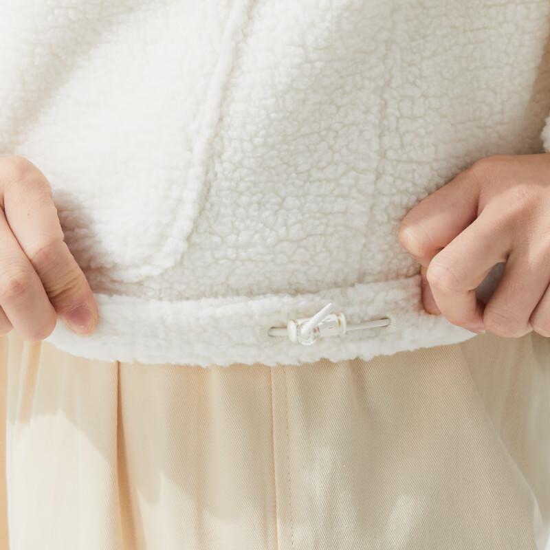 Puma Solid Color Casual Lamb Fleece Loose Long Sleeve Coat Women Outerwear White 625806-65