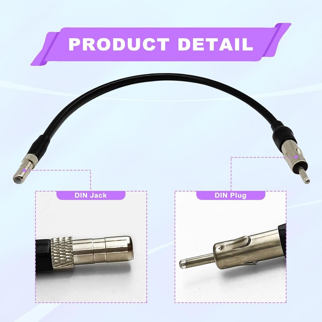 Car Radio Antenna Adapter Male Plug Stereo FM AM Upgrade Suit - Compatible with 2006-2014 GM Chevrolet GMC Cadillac Pontiac