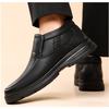 Fashion 2025 Winter Men's Genuine Leather Cotton Shoes Add Wool Lining Wool Snow Boots Outdoor Warm Thick Work Ankle Boots Dad Footwear