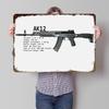 Russian AK Assault Rifle Metal Poster Customized Wall Art Retro Vintage Metal Signs for Man Cave Luxury Decoration Gaming Home