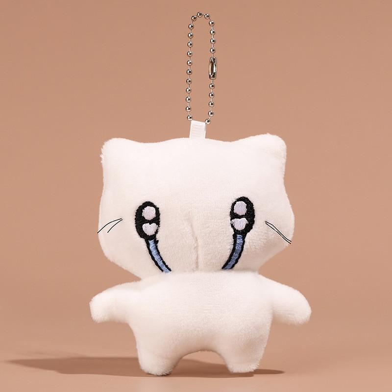 Cat Plush Keychain With Earphone Design Soft Toy For Bag Decor And Gift