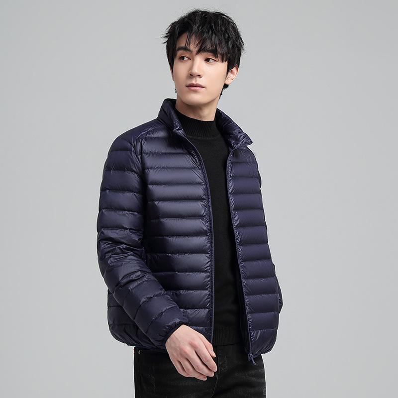 Light Down Comfortable and Versatile Jacket Men's Autumn and Winter Fashion Loose Stand-up Collar Warm Cold Jacket Men