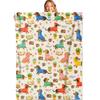 Cute Pet Dog Blanket Soft Lightweight Cozy Flannel Throw Blanket for Kids Lap Bedroom Sofa Couch Bed Travel Office Home Decor