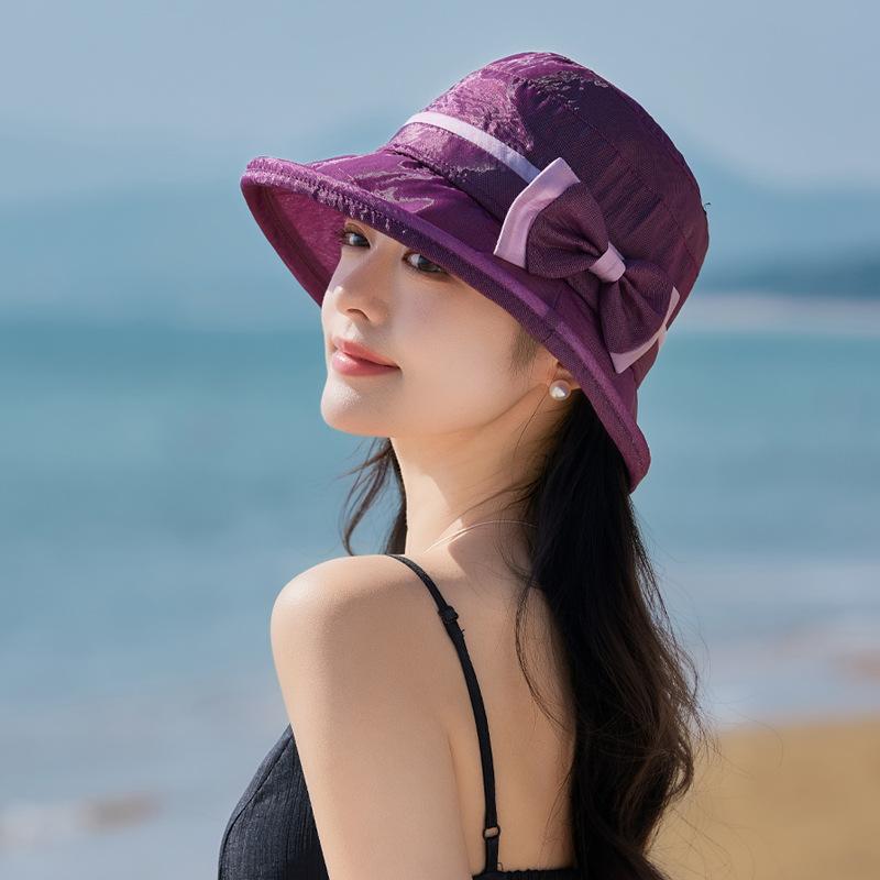Summer New Hat Women's Sunshade Sunscreen Hat Sun Hat Outdoor Versatile Bow Bucket Hat