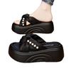 Muffin Thick-soled Cool Slippers Women's Summer Wear 2025 New High-heeled Heightening Sandals Women's Casual Beach One-word Drag