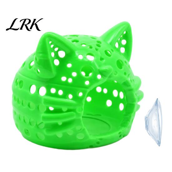 Fish Tank Hideout Aquarium Shrimp Cave, Cat Head with Suction Decoration Shelter Cup, Decorative Cave for Betta Tanks Small