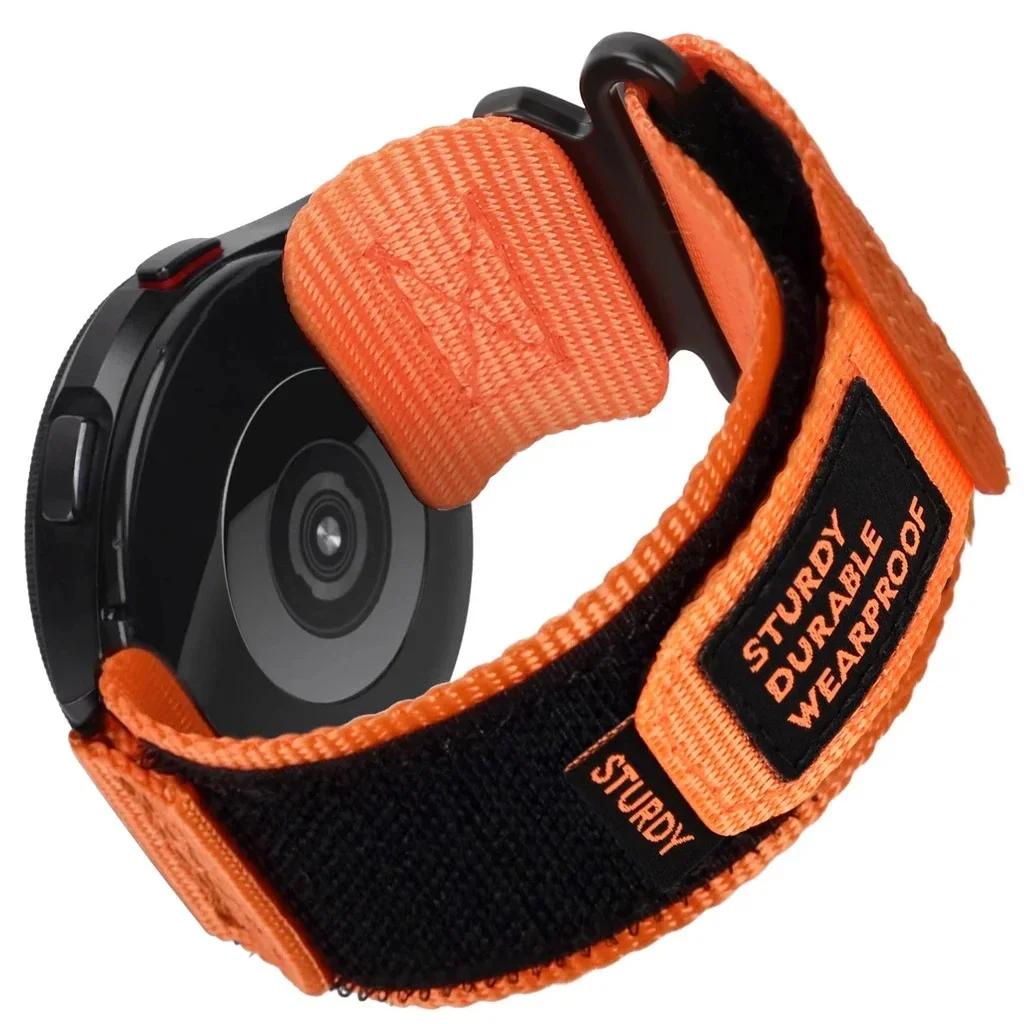 

22mm 20mm Tactics Sport Strap for Samsung Galaxy Watch 6 5 4 40mm 44mm Band 6 Classic 47 43mm Nylon Loop Bracelet Active Gear S3 22mm-S помаранчевий