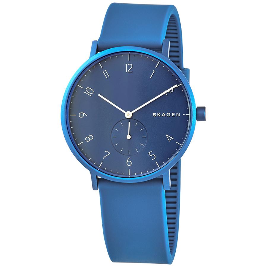Skagen Aaren Kulor Aluminium Quarz Blaues Zifferblatt Unisex Uhr Damen Quarz Uhr 30m 41mm Stunde SKW6508