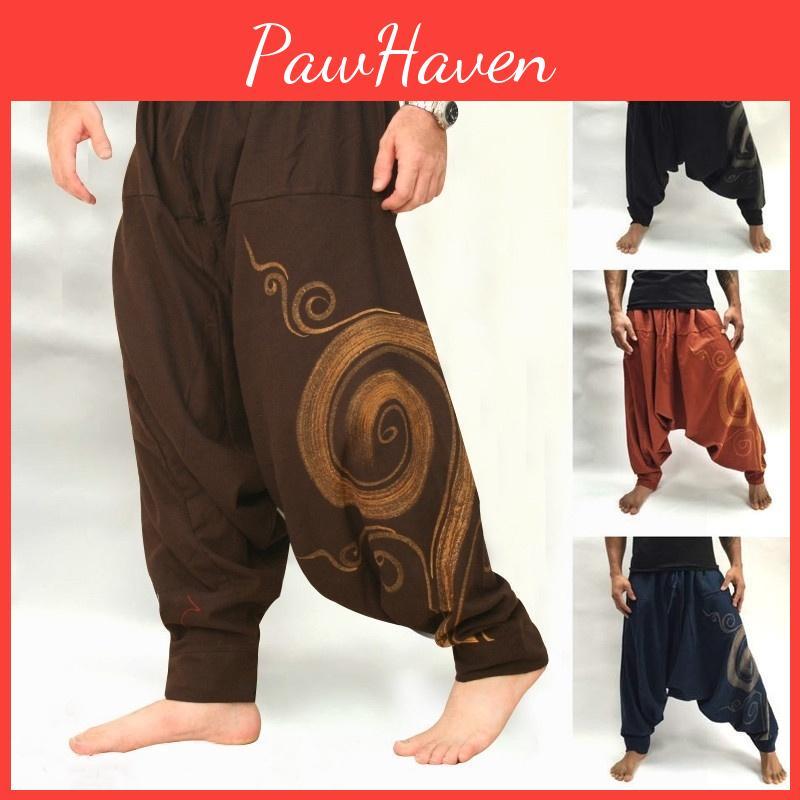 New Size Plus Pants Men Fashion Harem Pants Summer Baggy Aladdin Hippie Yoga Pants Plus Size