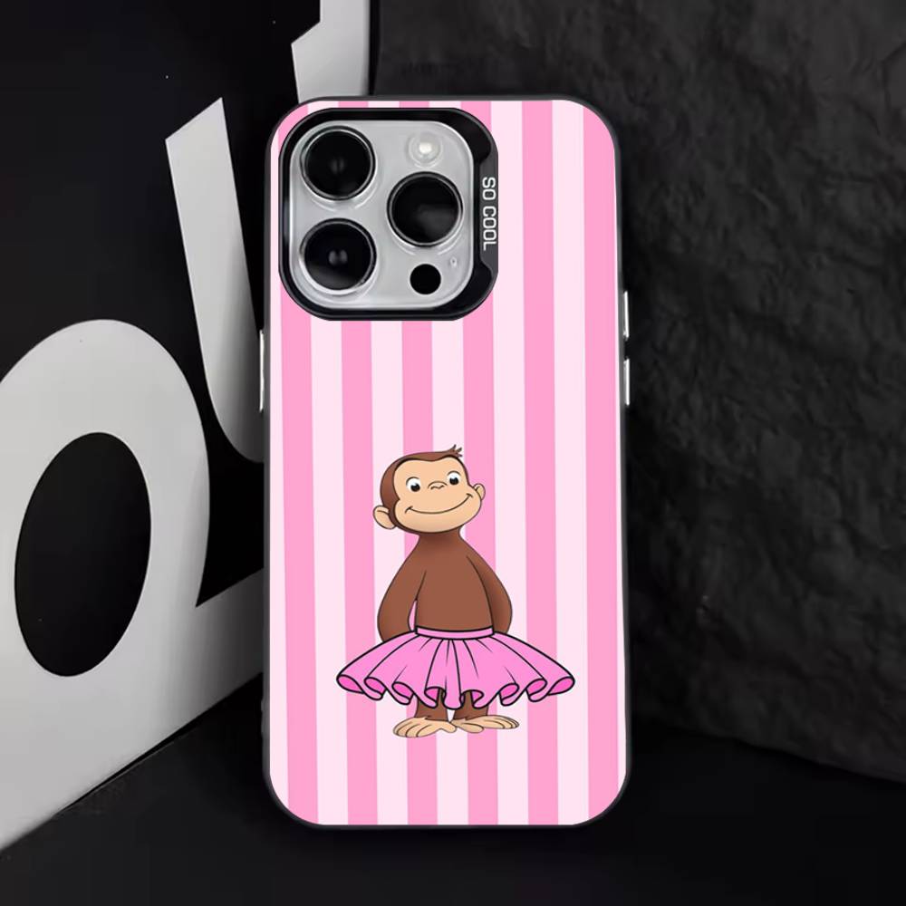 Mokey G-GeorGes Cute For iPhone 17,16,15,14,13,12,11,Pro,Max,Plus,E,Air,Mini Anti Fall Black Matte Hard Bumper Phone Case