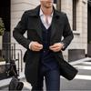 Autumn and Spring Men's Coat Medium and Long Double-breasted Casual Trench Coat