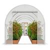 Walk-in Tunnel Greenhouse 14.6x6.36x6.3ft Galvanized Frame PE Cover White