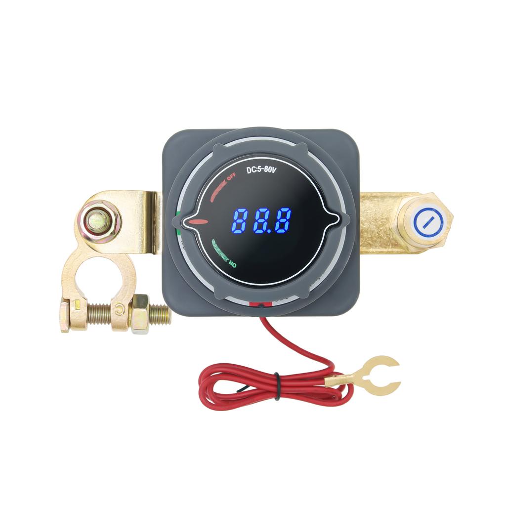 Upgrade 300A Battery Disconnect Switch with Voltmete Switch 12-48V Power Master Isolator Cut/Shut Off Switch DC5-80V for all car