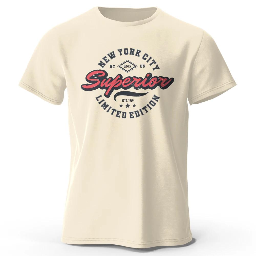 New York City Vintage Print Unisexs Graphic T Shirts Trendy  Tee in Cotton Fabric for   New  fashion heavyweig