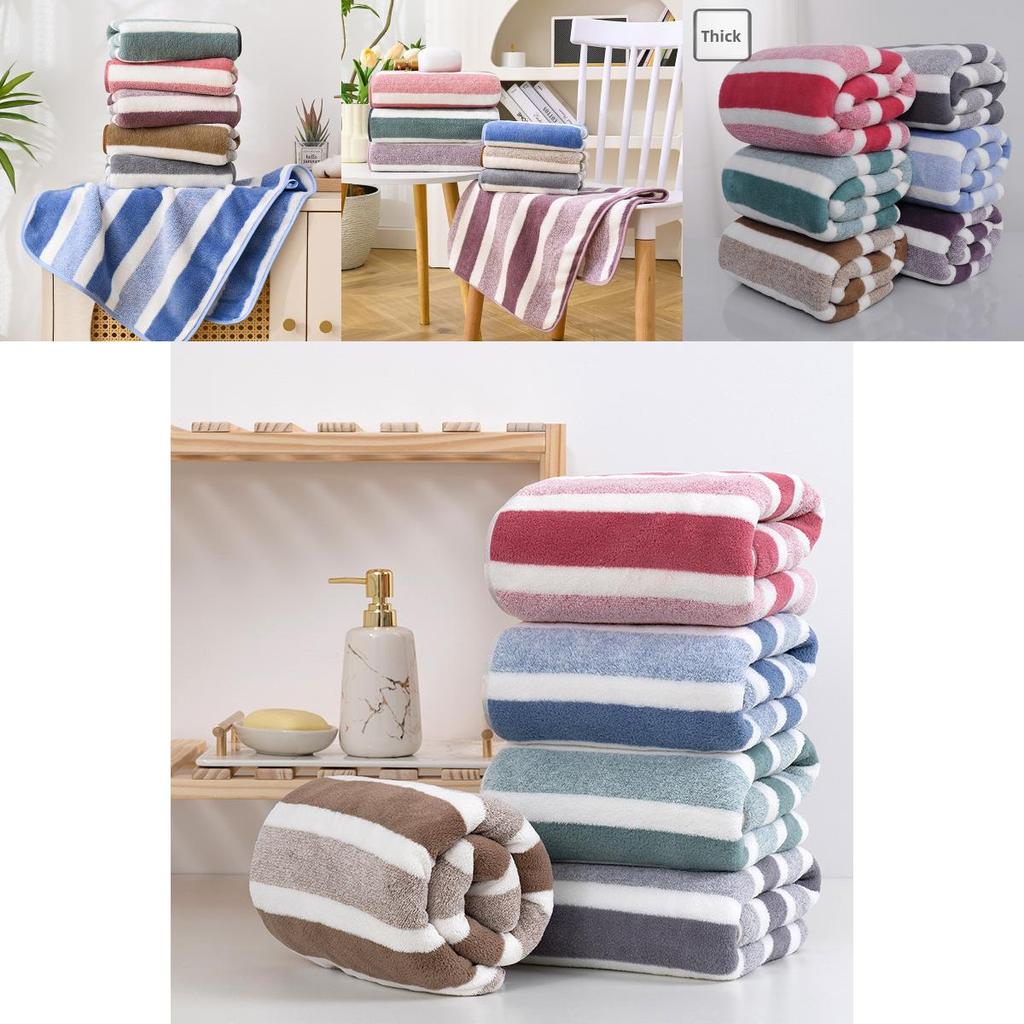 Bath Towel Wrap Coral Fleece Thick Large Absorbent Home Use For Face And Body