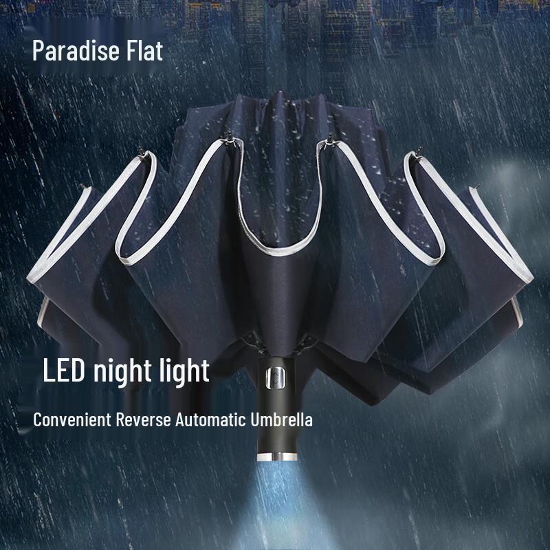 Ttianfang 31140E Automatischer Umkehrschirm mit integrierter LED-Taschenlampe