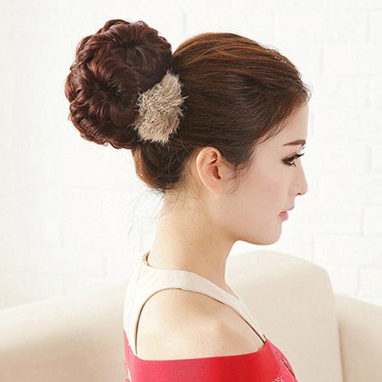 Wavy Curly Synthetic Hair Bun Cover Hairpiece Clip Wig Scrunchie Hair Extensions