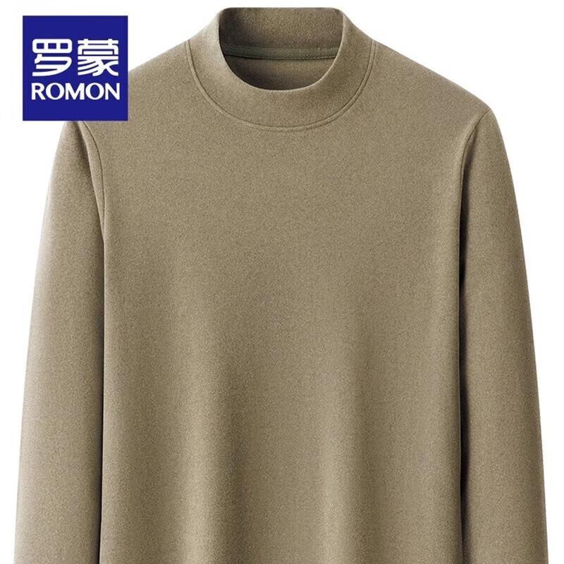 ROMON Men's 2024 Business Semi-High Collar Warm Knit Sweater