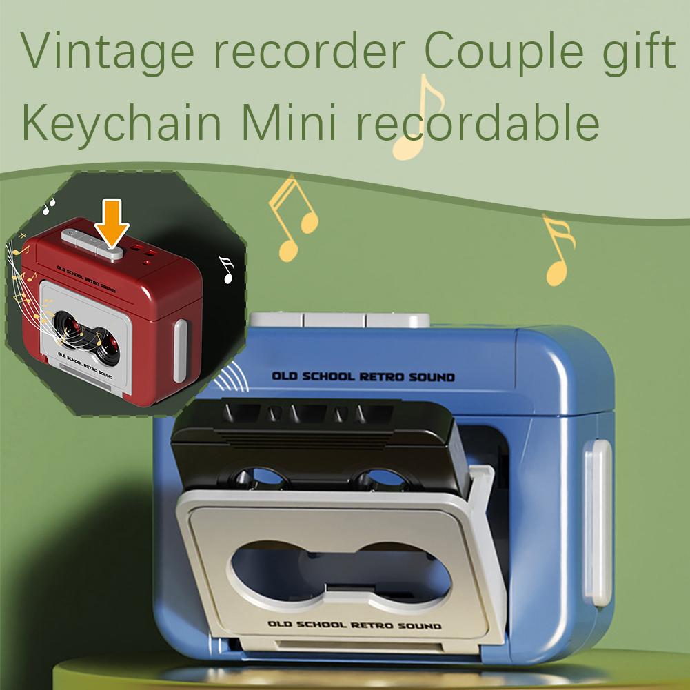 Vintage Mini Recordable Vintage Tape Recorder Couple Gift Retro Cassette Recorder Classic Fun Red And Blue Couple Gifts