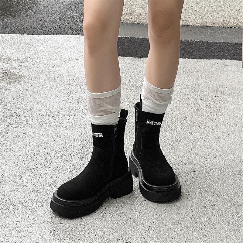 New Martin boots men's autumn and winter thick-soled cigarette boots one-pedal Chelsea boots men's boots 5044-K