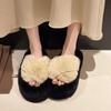 Fashion 2025 Autumn/Winter Candy Color Plush Slippers, Women's Plush Thick Sole Plus Size Cotton Slippers