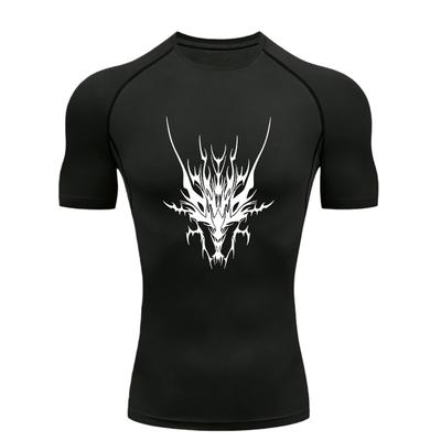 Black Dragon Men's Sports T-shirt Training Fitness Compression Athletic Tees Workout T-Shirt