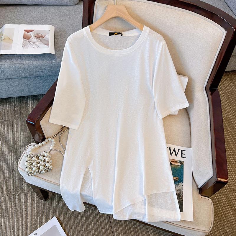 Plus Size Women's Summer T-Shirt Dress 2024 - Short Sleeve, Loose Fit, Mid-Length