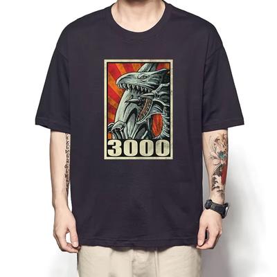 Summer Game King Tee Muto Games Blue Eyes White Dragon Print Men's T-shirt Short Sleeve Dark Mage Clothes Giant Divine Soldiers