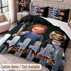 Custom Name Text 3Pcs Bedding Set Child's Play Chucky Tiffany Duvet Cover And Two Pillowcases