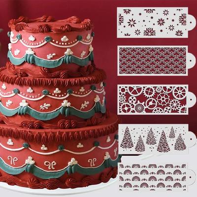 New Fondant Stencils Lace Flower Spike Pattern Style Cake Stamp Embossing Mold Wedding Cake Decoration Edge Template Baking Tool