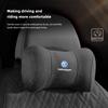 Suede Headrest Car Breathable Memory Foam Neck Pillow For VW Jetta Golf Passat Polo CC Tiguan Arteon Touareg Taigo Caddy Hub Cap EF1 