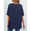 Women's Summer Short Sleeve Patch Pocket Top Oversized Round Neck Textured Casual Basic T-Shirt