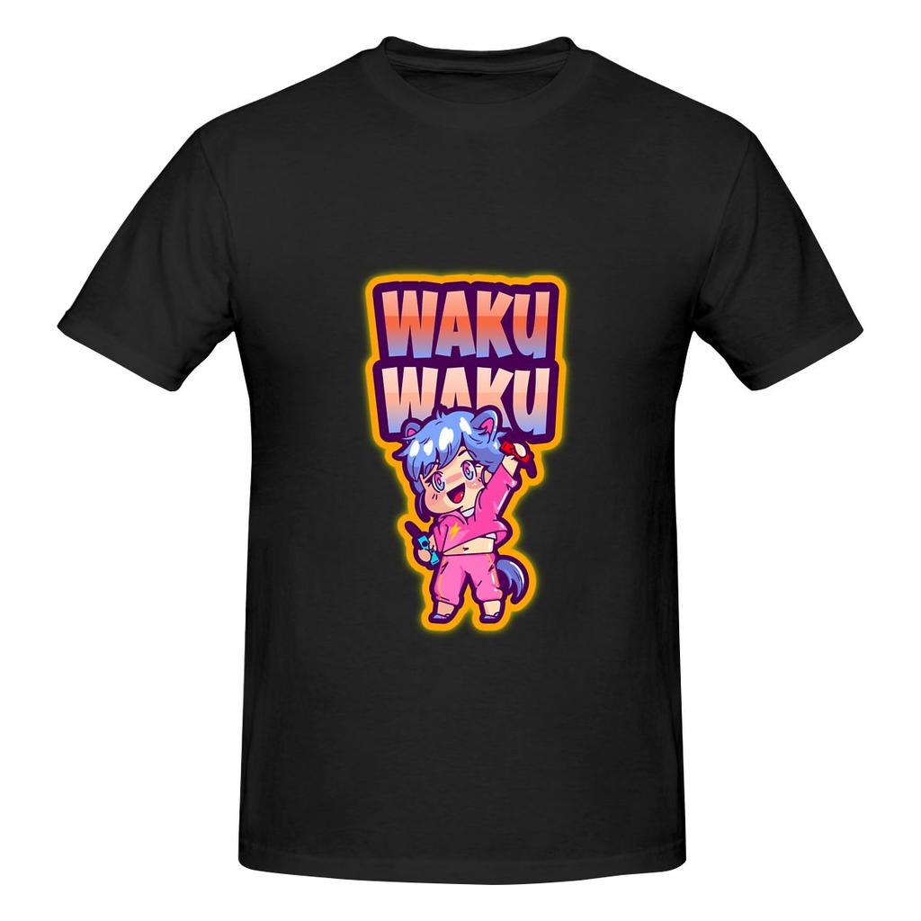 Waku Waku Gaming Design Retro Hong Kong Style Tshirt Fresh And Simple Original Short Sleeve