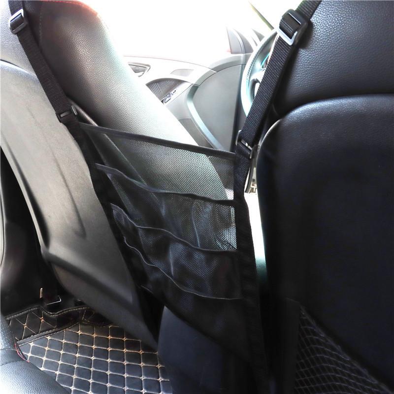 2024 New 1pcs Car front and rear seat isolation storage integrated net pet isolation car rear convenient storage bag with hooks