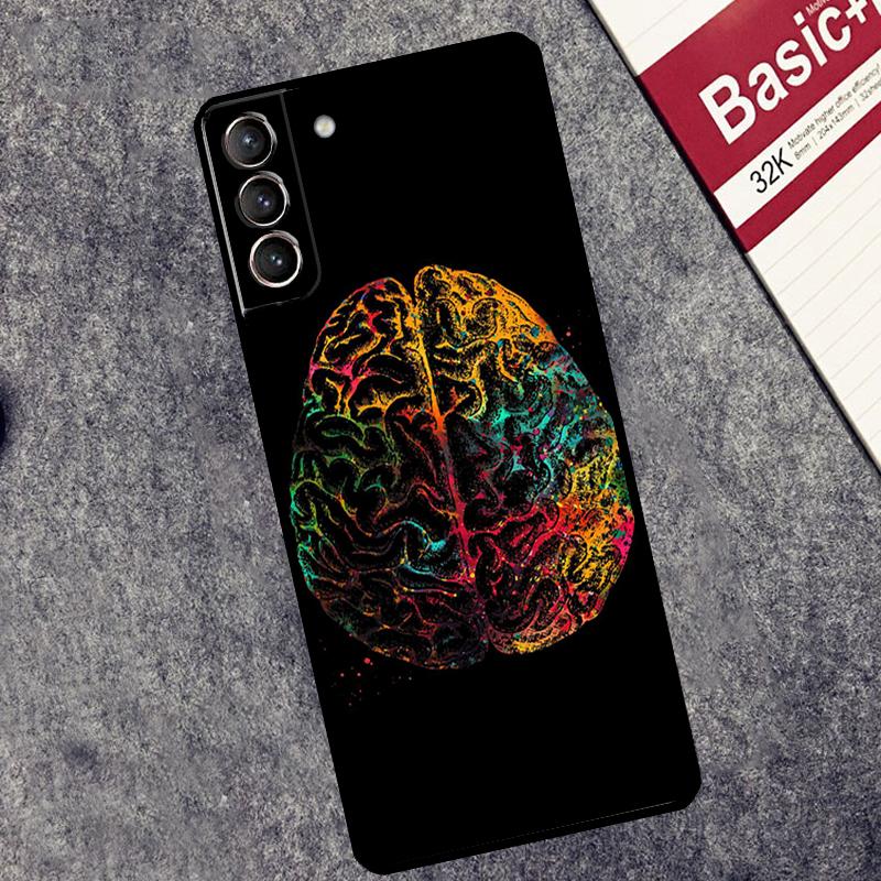 Human Heart Brain Lungs Case For Samsung Galaxy S24 S26 Ultra S10 S20 S21 S22 S23 Plus S25 FE S25 Ultra Cover Coque